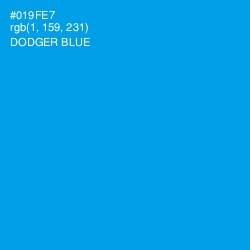 #019FE7 - Dodger Blue Color Image