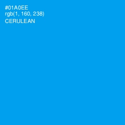 #01A0EE - Cerulean Color Image