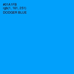 #01A1FB - Dodger Blue Color Image