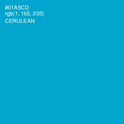 #01A5CD - Cerulean Color Image