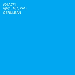 #01A7F1 - Cerulean Color Image