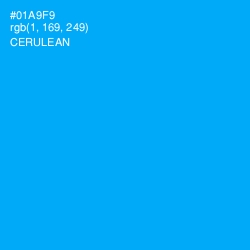 #01A9F9 - Cerulean Color Image