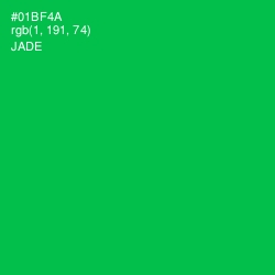 #01BF4A - Jade Color Image