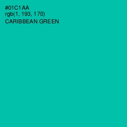 #01C1AA - Caribbean Green Color Image