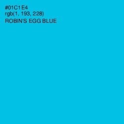 #01C1E4 - Robin's Egg Blue Color Image