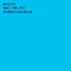 #01C1F1 - Robin's Egg Blue Color Image
