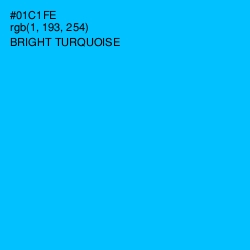 #01C1FE - Bright Turquoise Color Image