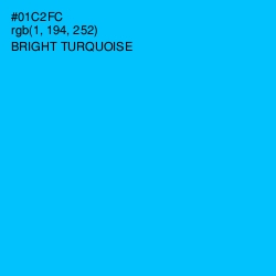 #01C2FC - Bright Turquoise Color Image