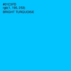 #01C3FD - Bright Turquoise Color Image