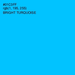 #01C3FF - Bright Turquoise Color Image