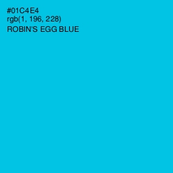 #01C4E4 - Robin's Egg Blue Color Image