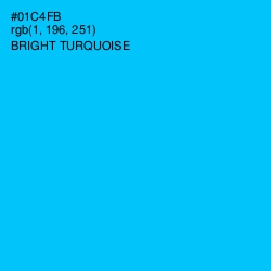 #01C4FB - Bright Turquoise Color Image