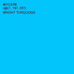 #01C5FB - Bright Turquoise Color Image