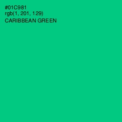 #01C981 - Caribbean Green Color Image