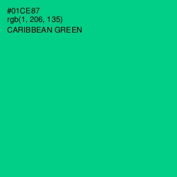 #01CE87 - Caribbean Green Color Image