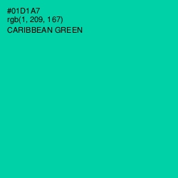 #01D1A7 - Caribbean Green Color Image