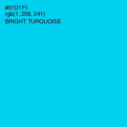 #01D1F1 - Bright Turquoise Color Image
