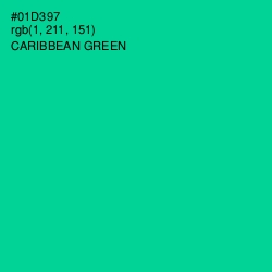 #01D397 - Caribbean Green Color Image