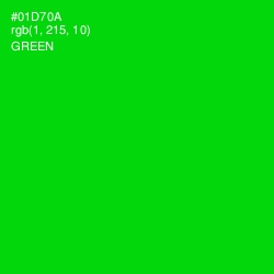 #01D70A - Green Color Image