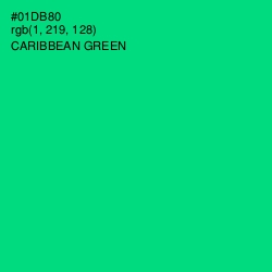 #01DB80 - Caribbean Green Color Image