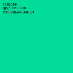 #01DC99 - Caribbean Green Color Image