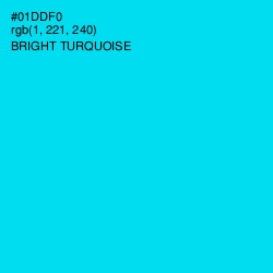 #01DDF0 - Bright Turquoise Color Image