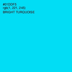 #01DDF5 - Bright Turquoise Color Image