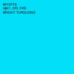 #01DFF9 - Bright Turquoise Color Image