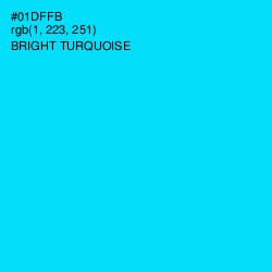 #01DFFB - Bright Turquoise Color Image