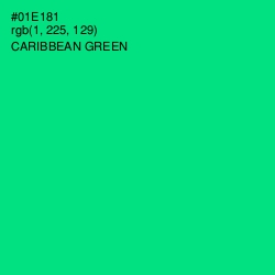 #01E181 - Caribbean Green Color Image