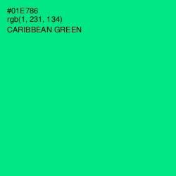 #01E786 - Caribbean Green Color Image