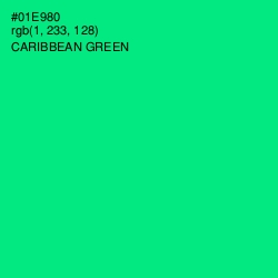 #01E980 - Caribbean Green Color Image