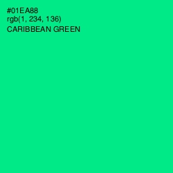 #01EA88 - Caribbean Green Color Image