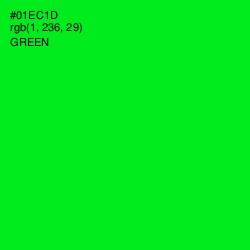 #01EC1D - Green Color Image