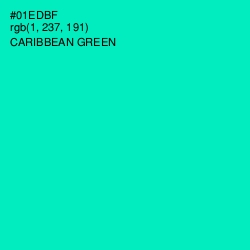#01EDBF - Caribbean Green Color Image