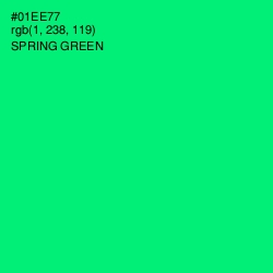 #01EE77 - Spring Green Color Image
