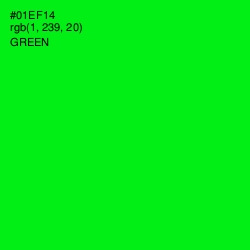 #01EF14 - Green Color Image