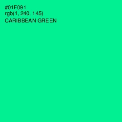 #01F091 - Caribbean Green Color Image