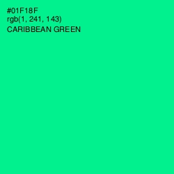 #01F18F - Caribbean Green Color Image