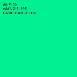 #01F190 - Caribbean Green Color Image