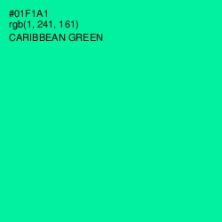 #01F1A1 - Caribbean Green Color Image