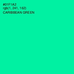 #01F1A2 - Caribbean Green Color Image