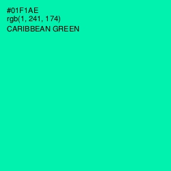 #01F1AE - Caribbean Green Color Image