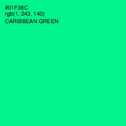 #01F38C - Caribbean Green Color Image