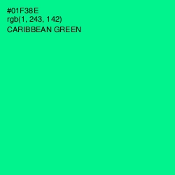 #01F38E - Caribbean Green Color Image