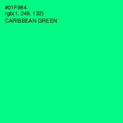 #01F984 - Caribbean Green Color Image