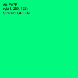 #01FA7E - Spring Green Color Image