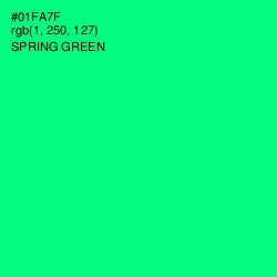 #01FA7F - Spring Green Color Image