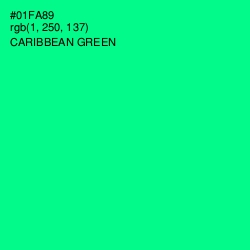 #01FA89 - Caribbean Green Color Image