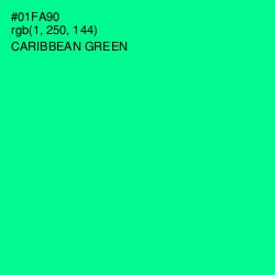 #01FA90 - Caribbean Green Color Image